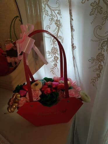 бусик на заказ: Bismillah isdenlen gül buketi Şokalad sebeti Şokalat sumkasi — 4