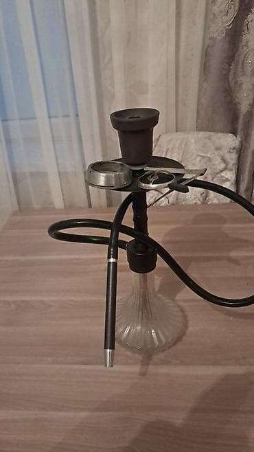 Nargilə dəsti - Şüşə kolba: dalğalı dizaynlı, şəffaf, sabit və hava