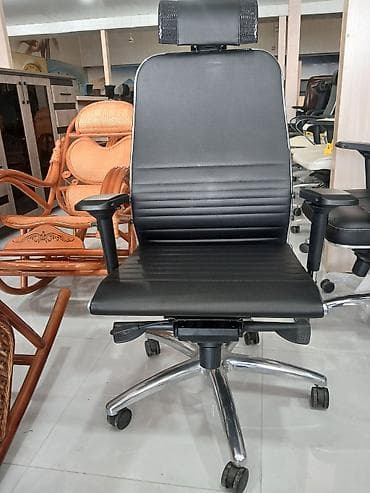mebel servant: Ofis kresloları – müxtəlif modellər - Direktor tipi dəri kreslo (tünd — 5
