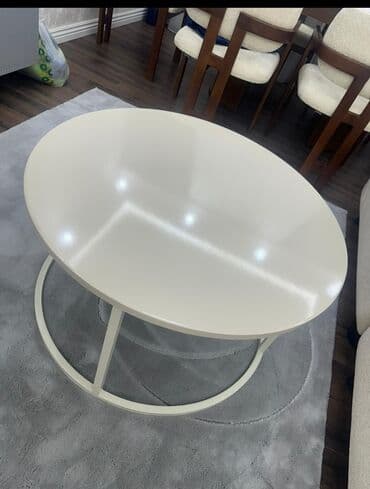 yığılan stol: Jurnal masası, Yeni, MDF, Oval masa — 1