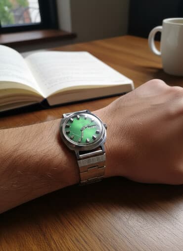 İşlənmiş, Qol saatı, rəng - Yaşıl