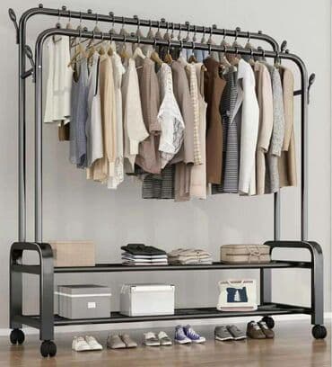 вешалка для брюк и рубашек напольная: Asilqan 2 deneli ref 48kq dozumlu. Ölçü: 150sm*110 sm *40sm — 2