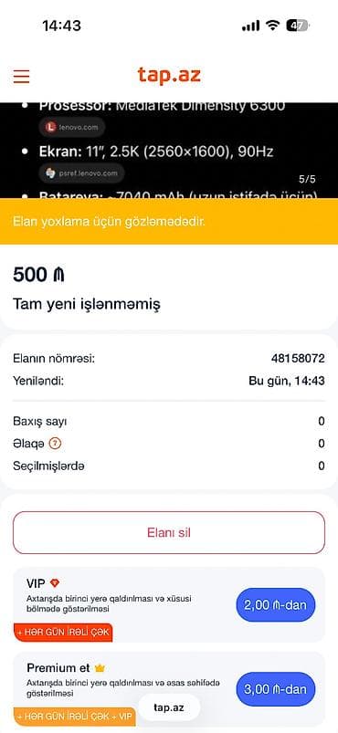 Lenovo İdea Tab tam yeni işlənməmiş. Qiymət 500Azn at lalafo.az Lenovo İdea Tab tam yeni işlənməmiş. Qiymət 500Azn