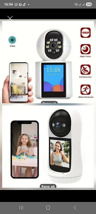 mikro qulaqliq: Ağıllı Wi‑Fi daxili təhlükəsizlik kamerası – 1080P Xüsusiyyətlər: - — 1