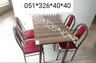 Masa və oturacaq dəstləri: Qonaq otağı üçün, Yeni, Açılan, Dördbucaq masa, 2 stul — 9