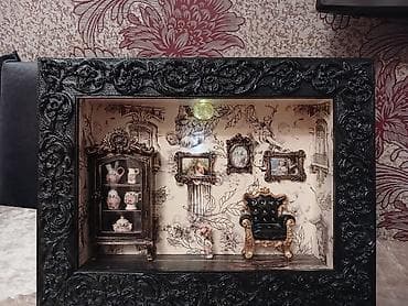 qanadsız mələk: Miniatür interyer kompozisiyası – 3D çərçivə tablo - Qabarıq — 1