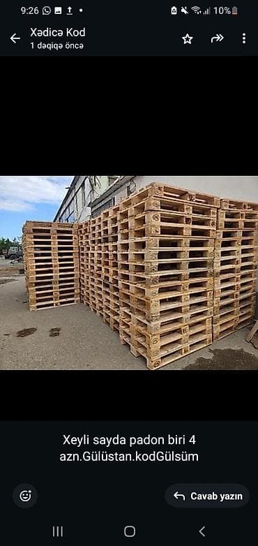 Məhsul: Taxta paletlər Təsvir: - Anbarda çox sayda taxta palet lalafo.az -da Məhsul: Taxta paletlər Təsvir: - Anbarda çox sayda taxta palet