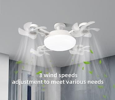 ventil: 4 Qanadlı 20 Pərli Pultlu Tavan sərinkeşi + LED Lampa . ❄️ Sərinlik — 4