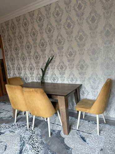 Mətbəx üçün, Açılmayan, Dördbucaq masa, 4 stul