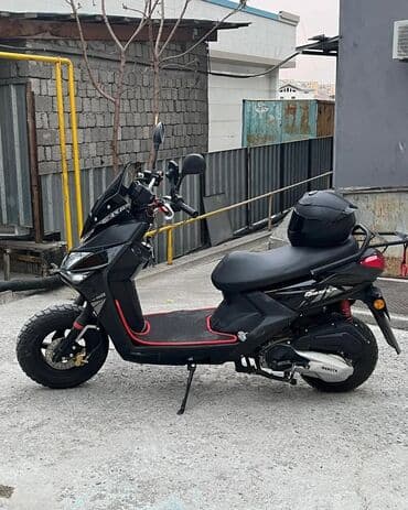 электро мопед: Skuter – şəhər və kənar yollar üçün idman üslublu, tam qara rəngdə — 2