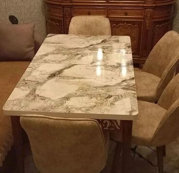 metbex stullari: Mətbəx üçün, Yeni, Açılan, Dördbucaq masa, 4 stul — 1