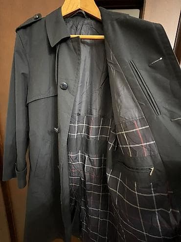 payız paltarları: Klassik tünd boz rəngli trençkot - Model: ikiqat düyməli görünüşlü — 7