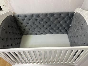beşiy: Oğlan və qız üçün, İşlənmiş, Dördbucaq, Beşik, Dəstsiz, Matras ilə, Yellənmə mexanizmsiz — 3