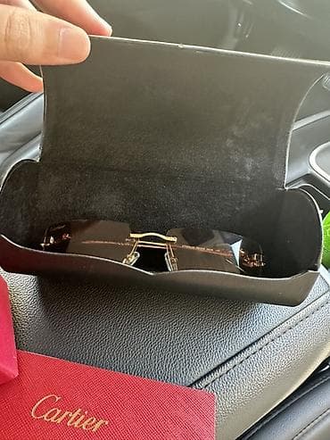 gun eynəyi: Cartier gün eynəyi – çərçivəsiz, qızılı detallar Originalla 1:1di — 4
