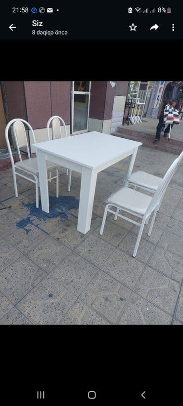 toxunma saplar satisi: Yeni, Dördbucaq masa, 4 stul, Açılmayan, Stullar ilə — 20