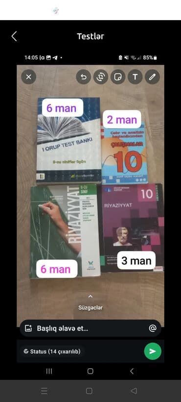 Bu dəst riyaziyyat fənnindən müxtəlif səviyyəli test kitablarını əhatə