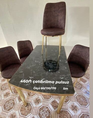 Masa və oturacaq dəstləri: Mətbəx üçün, Yeni, Açılan, Dördbucaq masa, 4 stul — 2