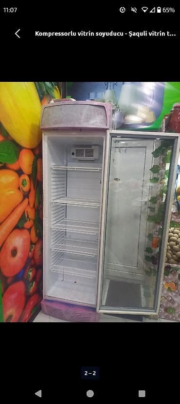 vitrini: Şaquli vitrin soyuducu dəsti 500 azin - Şüşə qapılı, vitrin tipli — 3