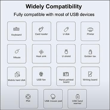 kompyuter hisseleri: USB-C Hub (Gümüş rəng) – 4 Port Xüsusiyyətlər: - Qoşulma: Type‑C — 3