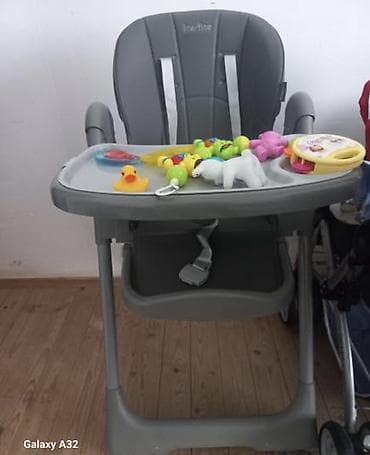 oyun maşını: Uşaq yemək kreslosu – Inertine brendi, boz rəng. Xüsusiyyətlər: - — 2