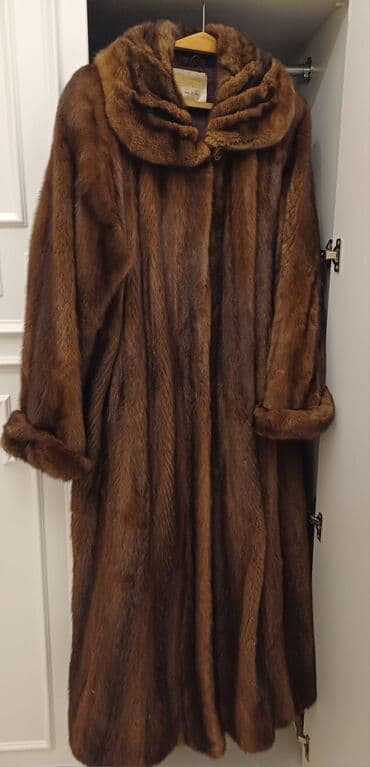 шуба из овчины азербайджанская: Шуба, 4XL, цвет - Коричневый — 1