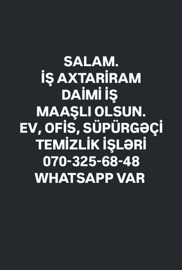 Tofas: Xidmət: Ev və ofis üçün təmizlik və süpürgəçi işləri Təsvir: - — 1