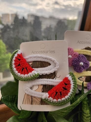 saç çıxardan: Məhsul: Əl işi toxunma saç aksesuarları dəsti Təsvir: - Rəngarəng — 2