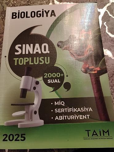 kimya test: Məhsul: “Biologiya – Sınaq Toplusu” (TAIM), 2025 Xüsusiyyətlər: - — 1