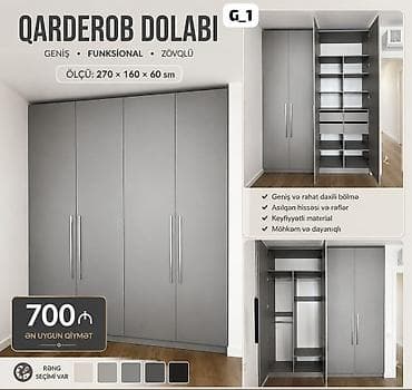 stuldan: Qarderob dolabı G_1 - Ölçü: 270 × 160 × 60 sm - Geniş, funksional və — 1