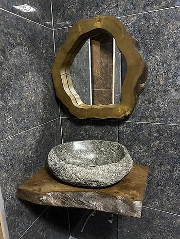 acarlı dolab: Təbii materiallardan hazırlanmış vanna otağı dəsti - Lavabo: Tam — 1