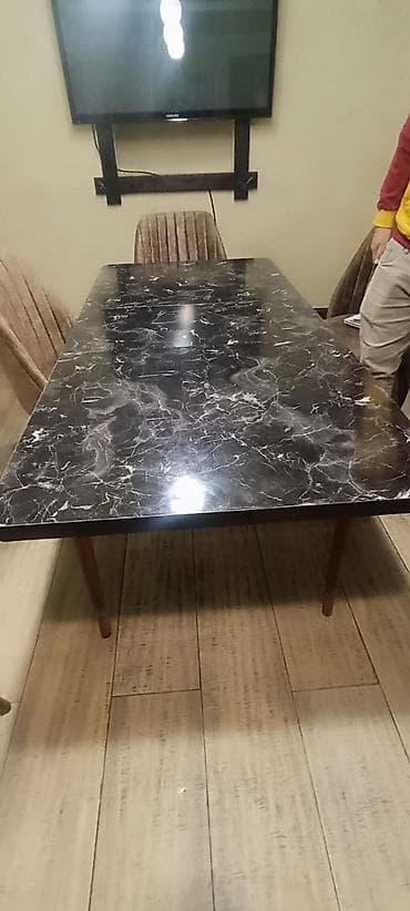 kamp stul: Mətbəx üçün, Açılmayan, Dördbucaq masa, 6 stul — 2