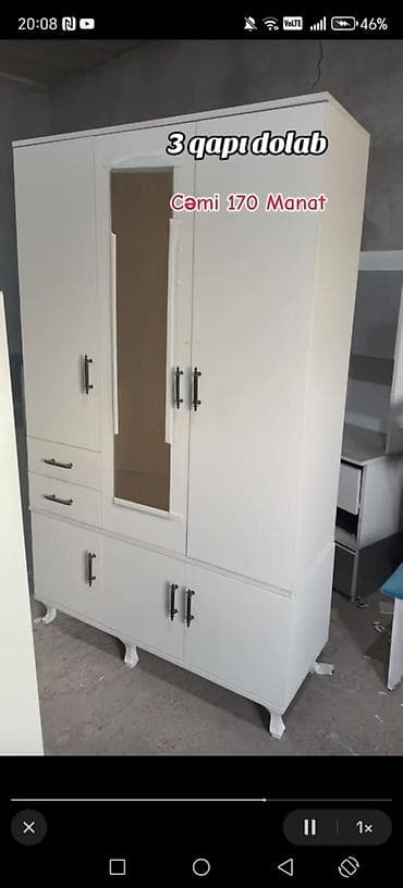 koridor şkafı: 3 qapılı, Digər material, Açılan, Düz dolab — 5