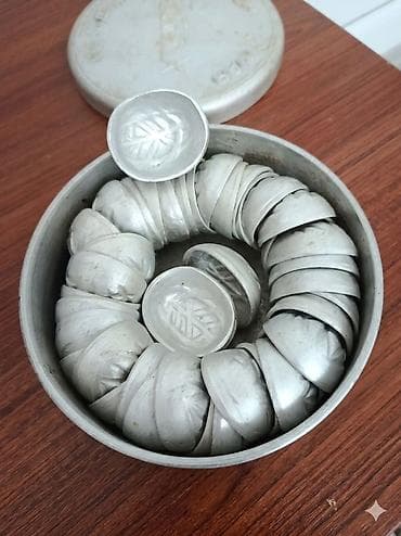 Süfrə ləvazimatları: Şirniyyət qəlibləri, rəng - Gümüşü, Metal — 1