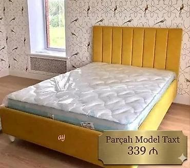 intex matras: Parçalı model taxt - Rəng: parlaq sarı - Başlıq: dik şaquli tikişli — 1