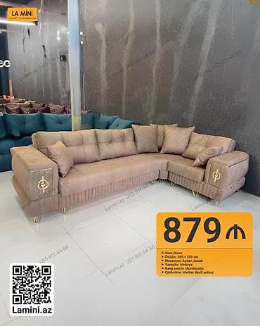 sunger: Künc Divan – La Mini - Ölçülər: 300 × 200 sm - Mexanizm: Açılan — 1