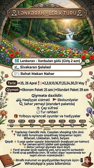 Lənkəran–Lerik Turu Marşrut və dayanacaqlar: - Lənkəran – Xanbulan