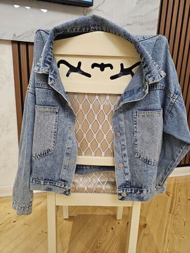 gödəkcə modelləri: Oversize denim cins gödəkcə - Material: qalın denim (mavi yuyulmuş — 2