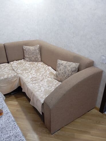 işlənmiş uqlavoy divan: Künc divan, İşlənmiş, Açılmayan, Bazalı, Parça — 3