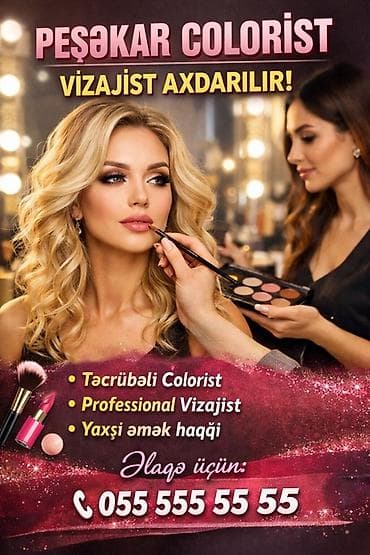 cayci xanim teleb olunur: Peşəkar colorist studiyası üçün vizajist axtarılır. Tələb olunanlar — 1