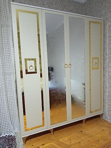 bronza fiqur: Yeni, 4 qapılı, Güzgülü, Ağ, Digər material, Açılan, Düz dolab — 3