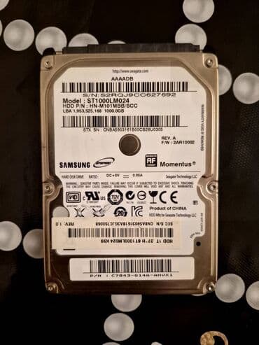 1 TB notebook HDD satılır. Vəziyyəti çox yaxşıdır, səs salmır, zərbə