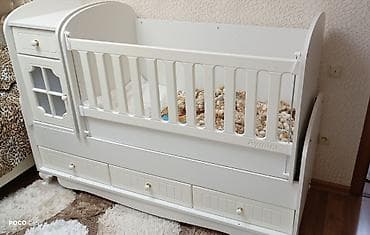 Oğlan və qız üçün, İşlənmiş, Dördbucaq, Beşik, Dəstsiz, Matras ilə, Yellənmə mexanizm ilə