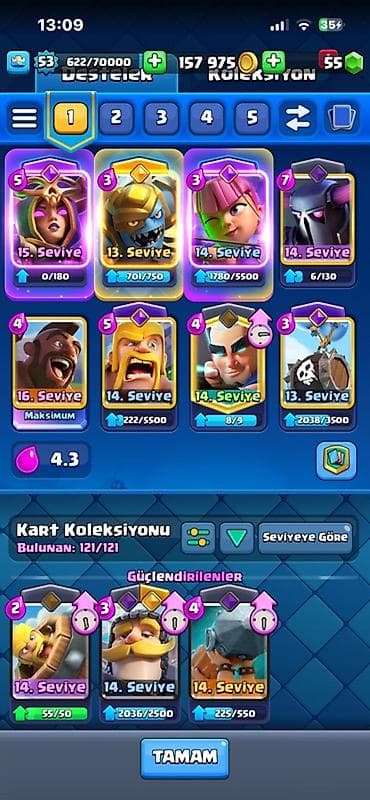 1976 dollar: Clash Royale hesabı – yüksək səviyyəli kart koleksiyası və güclü — 1