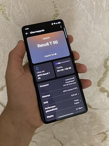 iphone 16plus: Oppo Reno8 T 5G, 256 GB, rəng - Qara, Sensor, Barmaq izi, İki sim kartlı — 4