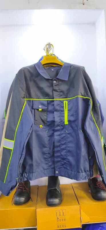 Sənaye iş geyimi – göy rəngli iş gödəkçəsi - Material: sıx toxunmuş