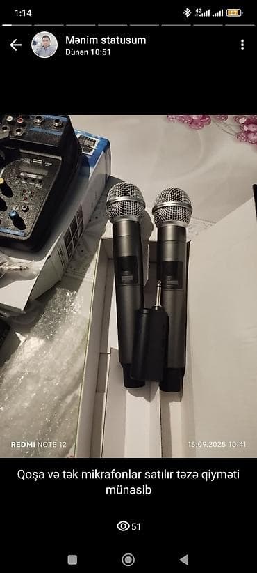 samsung a10 kabrolari: Simsiz əl mikrofonu təzə pakofka effektidə yaxşıdır qiymətində endirim — 2