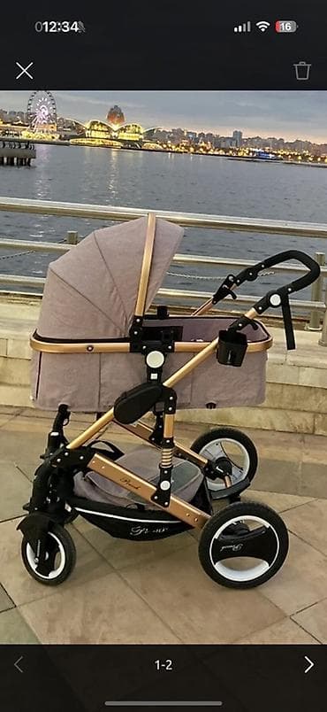 araba: Uşaq arabası – 2-in-1 beşik tipli model - Rəng: açıq bənövşəyi — 1