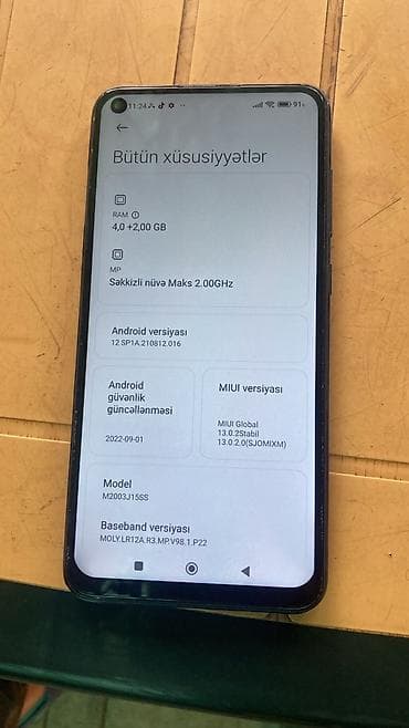xiaomi 17 pro: Redmi Note 9, 128 GB, rəng - Mavi, Barmaq izi — 1