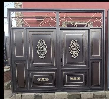 demir qutu profil: Dəmir Həyət darvazası, Mexaniki, Şəbəkə ilə, rəng - Qəhvəyi, Kredit yoxdur — 5