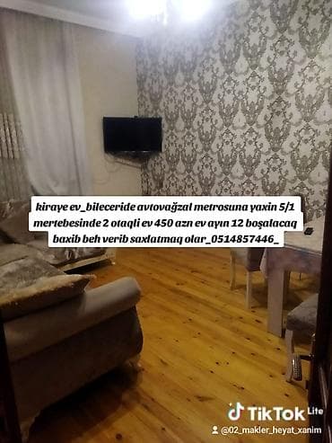 Kiraye ev_bileceride avtovağzal metrosuna yaxin 5/1 mertebesinde 2 at lalafo.az Kiraye ev_bileceride avtovağzal metrosuna yaxin 5/1 mertebesinde 2